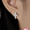 S925 Sterling Silver Geometric Cross Earrings With Electroplating