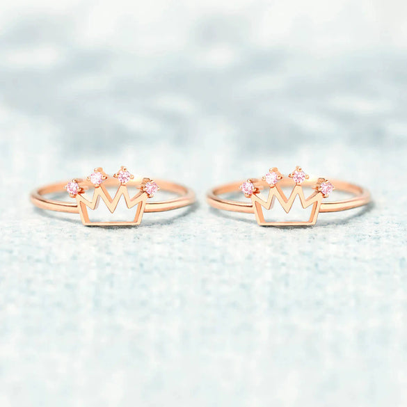 S925 Sterling Silver Geometric Crown Ring For Women With Electroplating