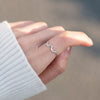 S925 Sterling Silver Geometric Curve Ring For Women Electroplated