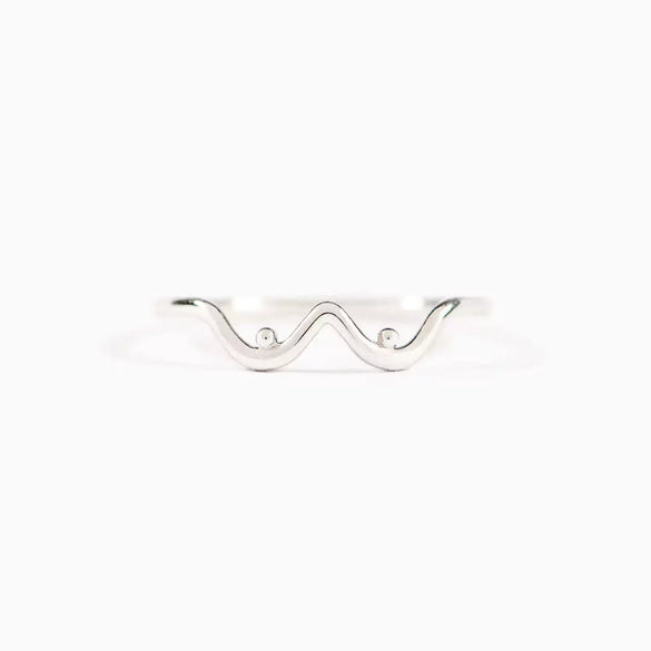S925 Sterling Silver Geometric Curve Ring For Women Electroplated