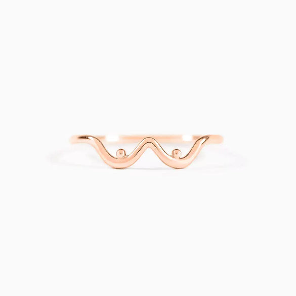 S925 Sterling Silver Geometric Curve Ring For Women Electroplated