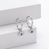 S925 Sterling Silver Geometric Devil's Eye Women's Earrings Niche Design Ins Cold Style