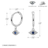 S925 Sterling Silver Geometric Devil's Eye Women's Earrings Niche Design Ins Cold Style