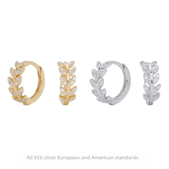 S925 Sterling Silver Geometric Diamond Earrings For Women