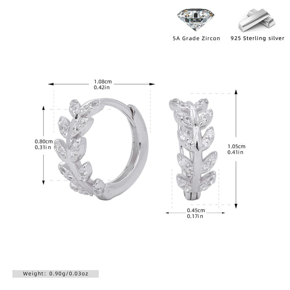 S925 Sterling Silver Geometric Diamond Earrings For Women
