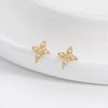 S925 Sterling Silver Geometric Diamond Mangxing Earrings For Women With Electroplating Design