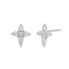 S925 Sterling Silver Geometric Diamond Mangxing Earrings For Women With Electroplating Design