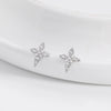S925 Sterling Silver Geometric Diamond Mangxing Earrings For Women With Electroplating Design