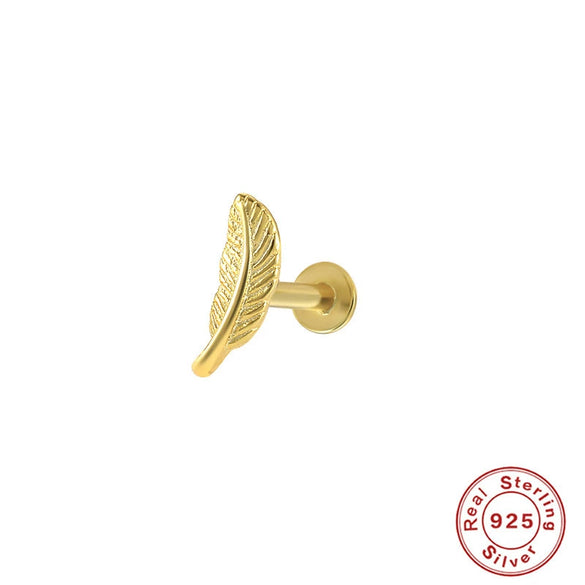 S925 Sterling Silver Geometric Diamond Pearl Ear Bone Nail Auricle Flat Head Thread Body Piercing Earrings With Environmental Protection Electroplating For Women