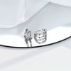 S925 Sterling Silver Geometric Double Ring Earrings Simple Fresh Creative Electroplated