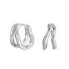 S925 Sterling Silver Geometric Double Ring Earrings Simple Fresh Creative Electroplated