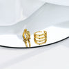 S925 Sterling Silver Geometric Double Ring Earrings Simple Fresh Creative Electroplated