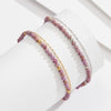S925 Sterling Silver Geometric Doublelayer Women's Anklet With Purple Mica Stone