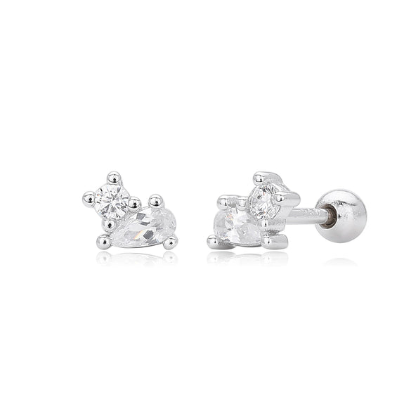S925 Sterling Silver Geometric Drop Earrings Electroplated For Women