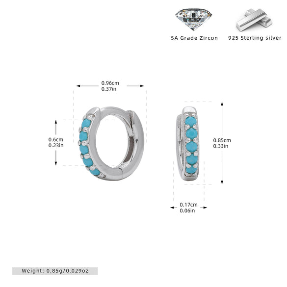 S925 Sterling Silver Geometric Ear Buckle And Round Ear Ring Earrings Electroplated Natural Style Women's And Unisex