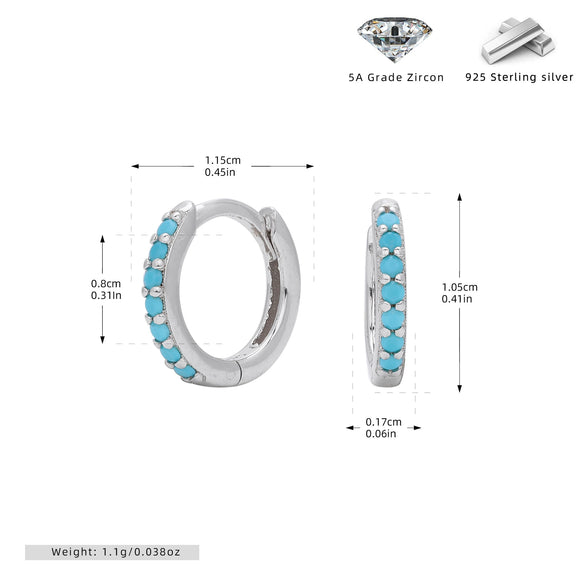 S925 Sterling Silver Geometric Ear Buckle And Round Ear Ring Earrings Electroplated Natural Style Women's And Unisex