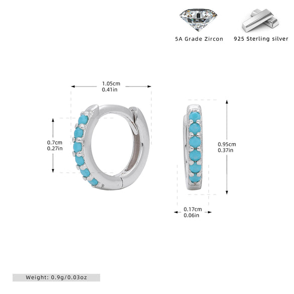 S925 Sterling Silver Geometric Ear Buckle And Round Ear Ring Earrings Electroplated Natural Style Women's And Unisex