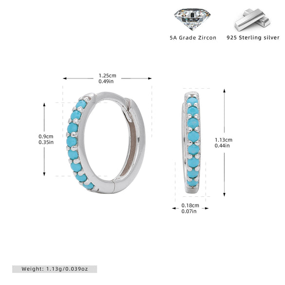 S925 Sterling Silver Geometric Ear Buckle And Round Ear Ring Earrings Electroplated Natural Style Women's And Unisex