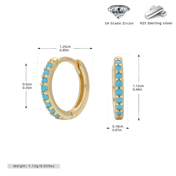 S925 Sterling Silver Geometric Ear Buckle And Round Ear Ring Earrings Electroplated Natural Style Women's And Unisex
