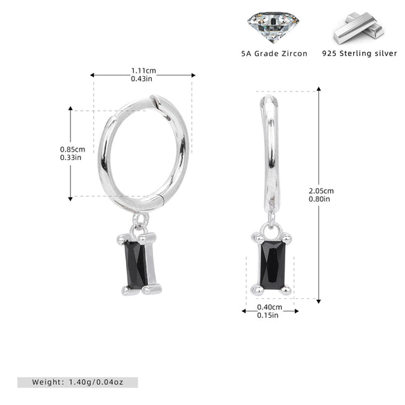 S925 Sterling Silver Geometric Ear Ring Simple Creative For Women