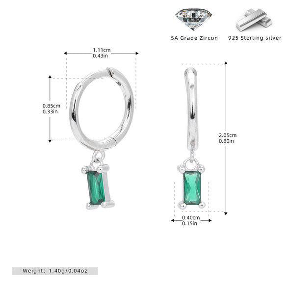 S925 Sterling Silver Geometric Ear Ring Simple Creative For Women