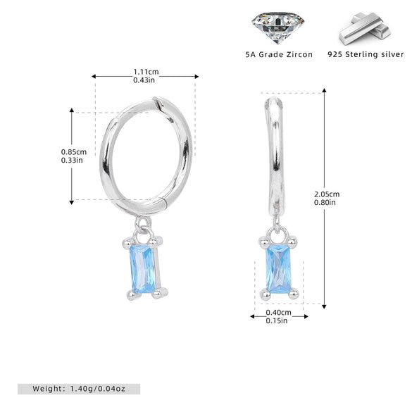 S925 Sterling Silver Geometric Ear Ring Simple Creative For Women