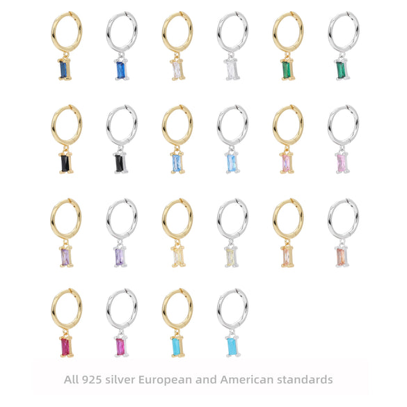 S925 Sterling Silver Geometric Ear Ring Simple Creative For Women