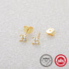 S925 Sterling Silver Geometric Ear Stud Jewelry With Horse Eye Diamond And Color Zircon Electroplated For Women