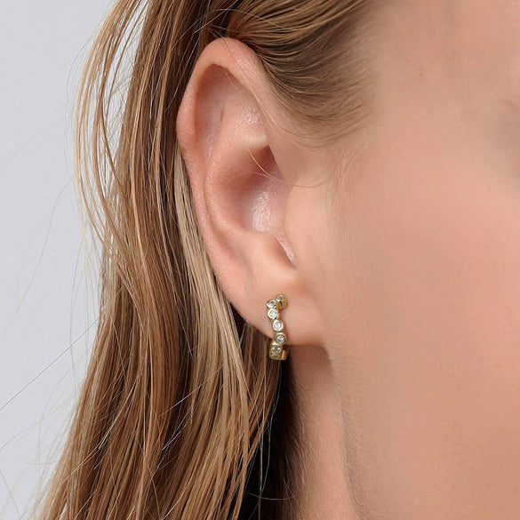 S925 Sterling Silver Geometric Earrings Electroplated Sweet Style
