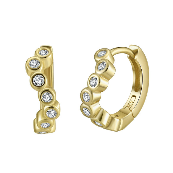 S925 Sterling Silver Geometric Earrings Electroplated Sweet Style