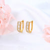 S925 Sterling Silver Geometric Earrings Electroplated With Zircon Fashion Simple Style For Women