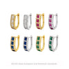 S925 Sterling Silver Geometric Earrings Electroplated With Zircon Fashion Simple Style For Women