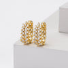 S925 Sterling Silver Geometric Earrings Electroplating Fashion Jewelry For Women