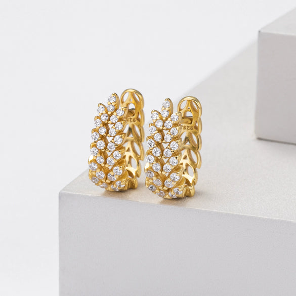 S925 Sterling Silver Geometric Earrings Electroplating Fashion Jewelry For Women