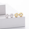 S925 Sterling Silver Geometric Eightpointed Star Electroplated Women's Earrings