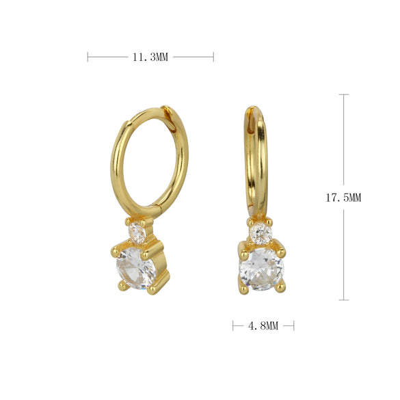 S925 Sterling Silver Geometric Electroplated Earrings For Women