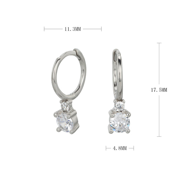 S925 Sterling Silver Geometric Electroplated Earrings For Women