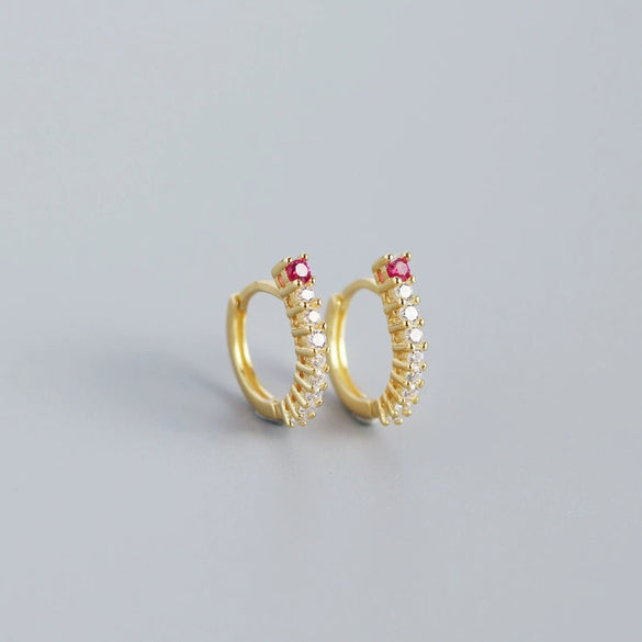 S925 Sterling Silver Geometric Electroplated Stud Earrings