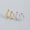 S925 Sterling Silver Geometric Electroplated Stud Earrings