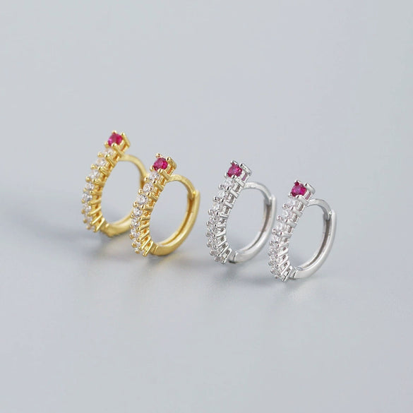 S925 Sterling Silver Geometric Electroplated Stud Earrings