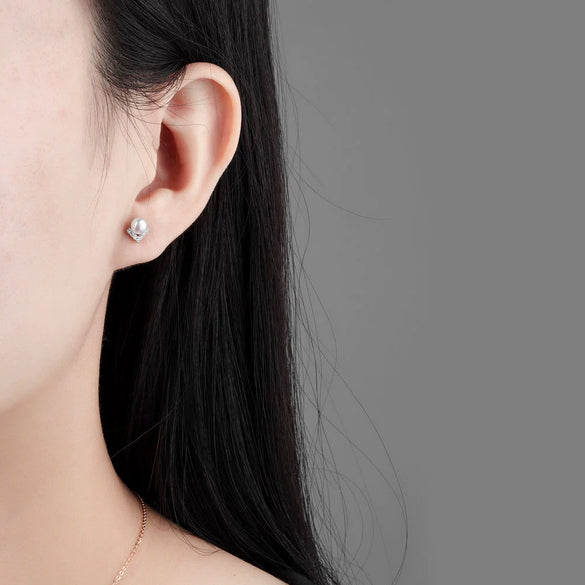 S925 Sterling Silver Geometric Electroplated Women's Earrings Jewelry