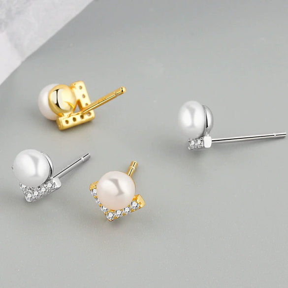 S925 Sterling Silver Geometric Electroplated Women's Earrings Jewelry