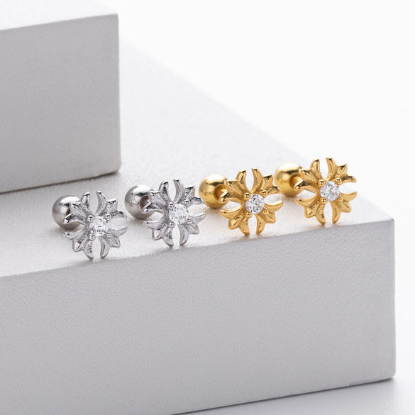 S925 Sterling Silver Geometric Electroplated Women's Earrings