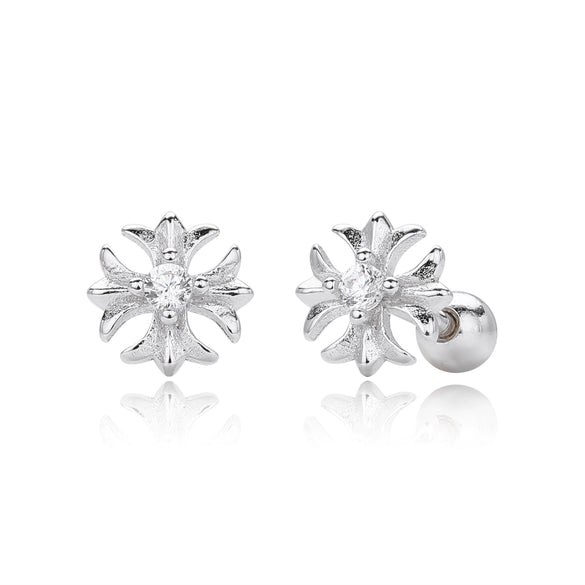 S925 Sterling Silver Geometric Electroplated Women's Earrings