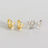 S925 Sterling Silver Geometric Eyes Tears Earrings With Electroplating