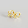 S925 Sterling Silver Geometric Eyes Tears Earrings With Electroplating