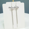 S925 Sterling Silver Geometric Fan Shaped Long Tassel Ear Line Earrings Elegant Small Fresh Style