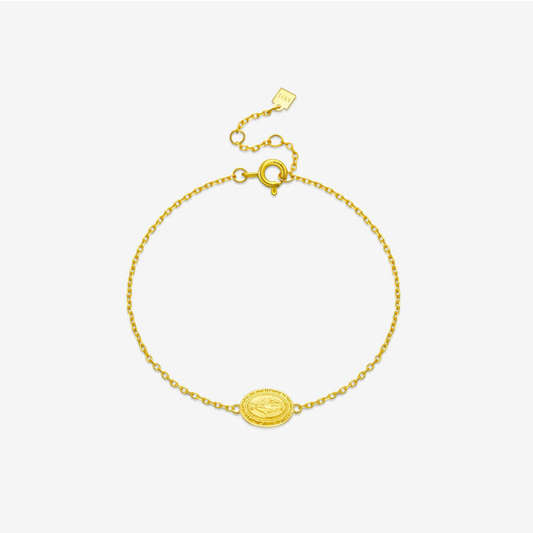 S925 Sterling Silver Geometric Figure Virgin Mary Bracelet For Women Light Luxury Electroplated Jewelry
