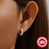 S925 Sterling Silver Geometric Five Pointed Star Moon Earrings With Zircon Inlay And Electroplating For Women