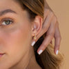 S925 Sterling Silver Geometric Fivepointed Star Pendant Earrings For Women Electroplated
